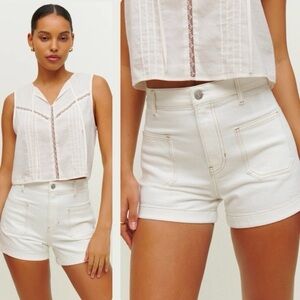 Reformation Alyssa Patch Pocket White Shorts